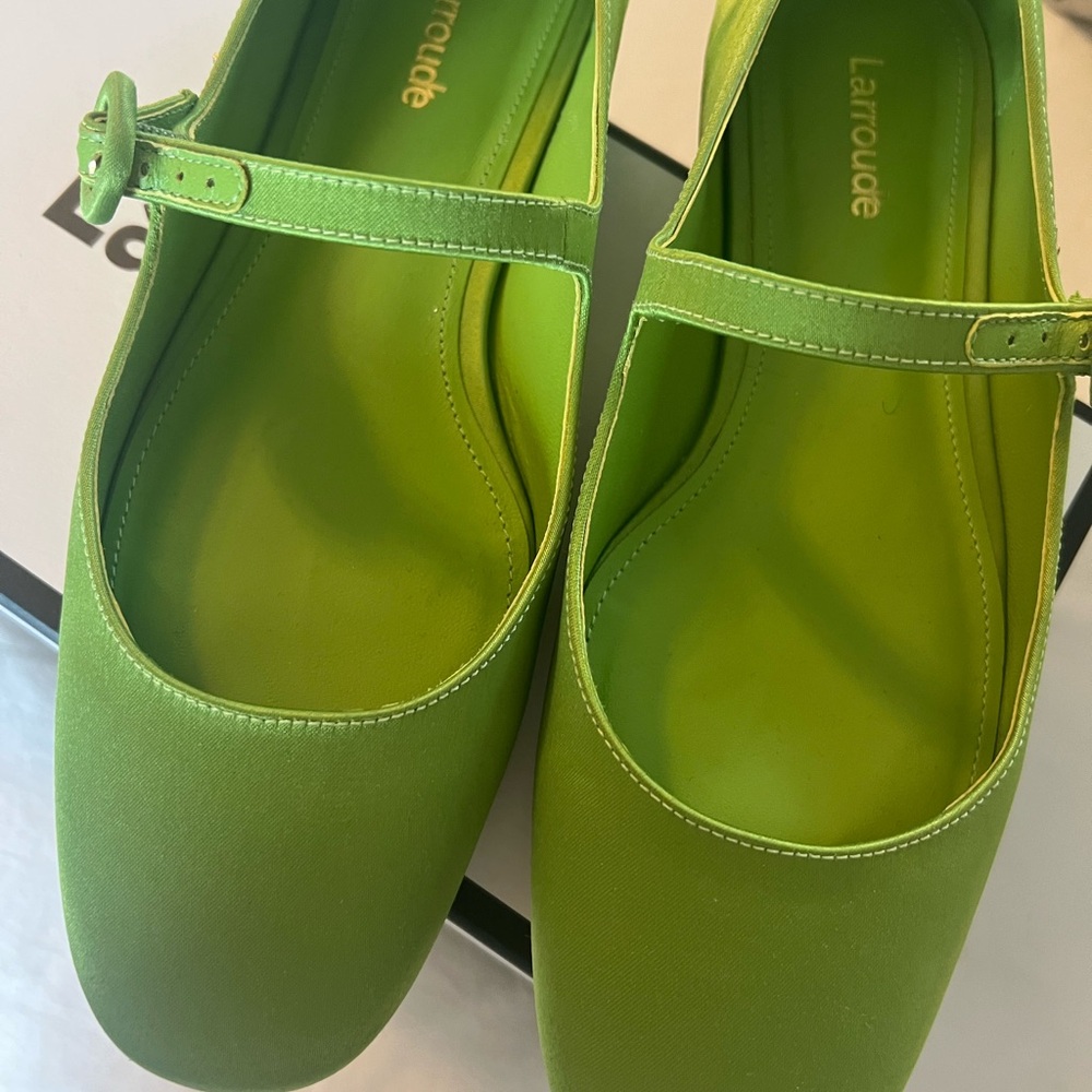 Larroude Bright Green Flats